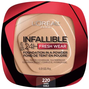 LOREAL INFAILLIBLE FOUNDATION IN A POWDER 24 HR 220 SABLE SAND