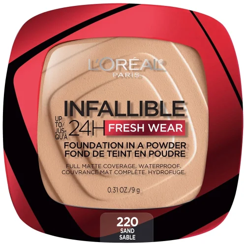 LOREAL INFAILLIBLE FOUNDATION IN A POWDER 24 HR 220 SABLE SAND