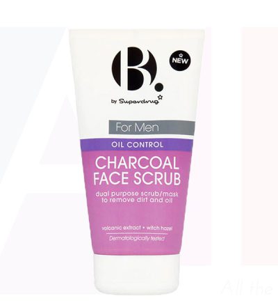 B SUPERDRUG OIL CONTROL  CHARCOAL FACE SCRUB FOR MEN 150ML