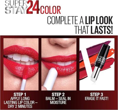 Maybaline Superstay 24 hrs Dual Lipstick-150 DELICIOUS PINK ROSE GOURMINO PEARL